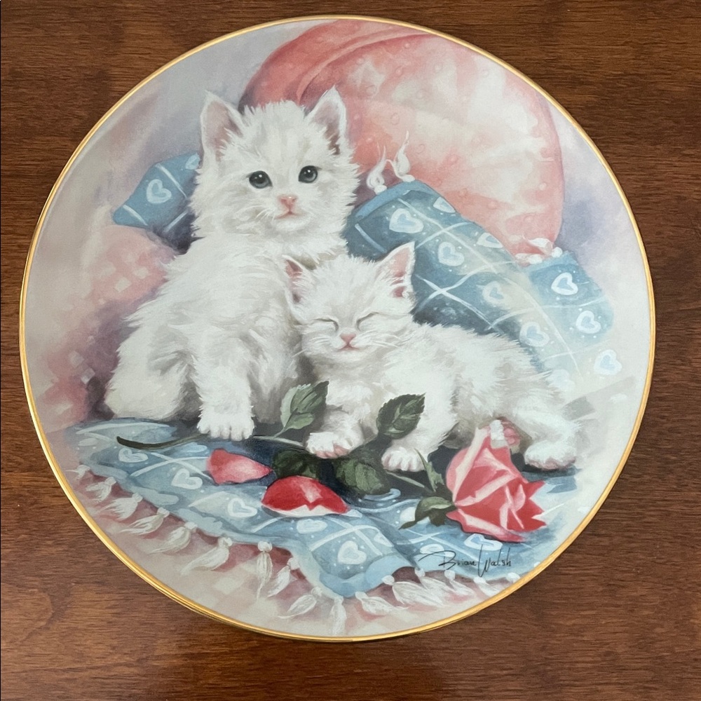 Franklin Mint Heirloom porcelain 
Purrfectly Precious Cat Plate